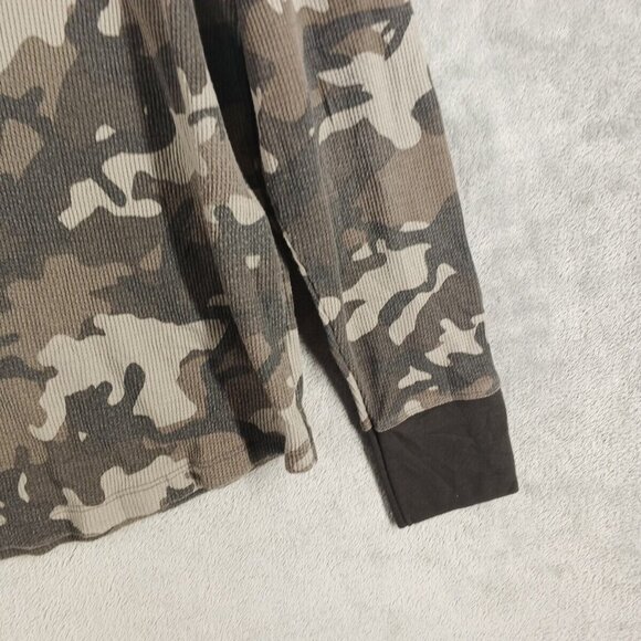 Time & Tru Women Sweater Size XXL(20-22) Camouflage Waffle Knit Henley - Picture 10 of 11